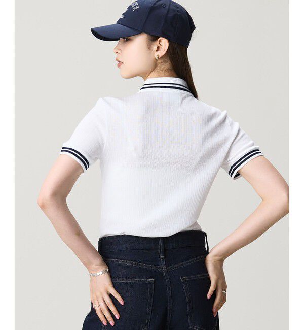 LACOSTE「フランスメイド ナローリブニット スリムフィットポロシャツ」|ポロシャツ|