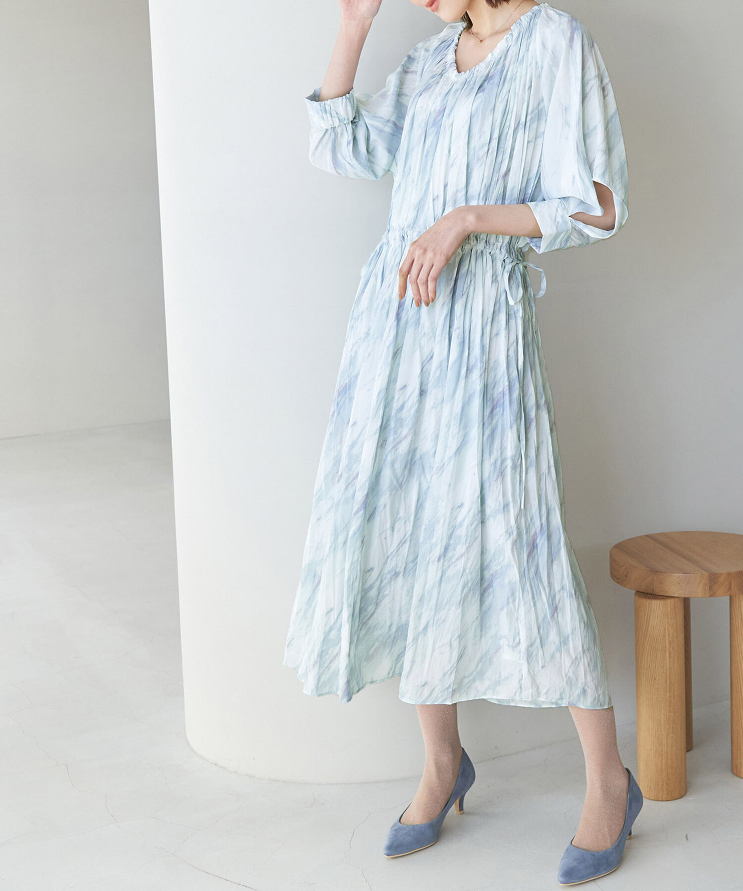 Rope&rsquo;Picnic「【一部店舗限定】【Mon E&rsquo;toile/モンエトワール】ストーンプリントギャザーDRESS」|ドレス|