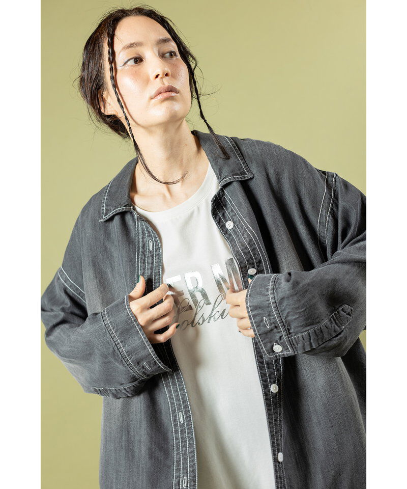  「セルロースデニムステッチシャツ」|シャツ・ブラウス|