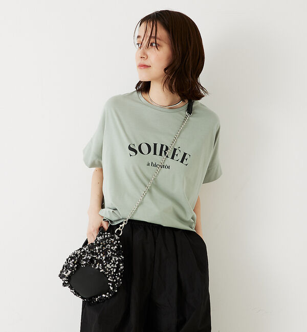 abahouse mavie「【新色ブラック入荷】ワイドロゴTシャツ」|Tシャツ・カットソー|