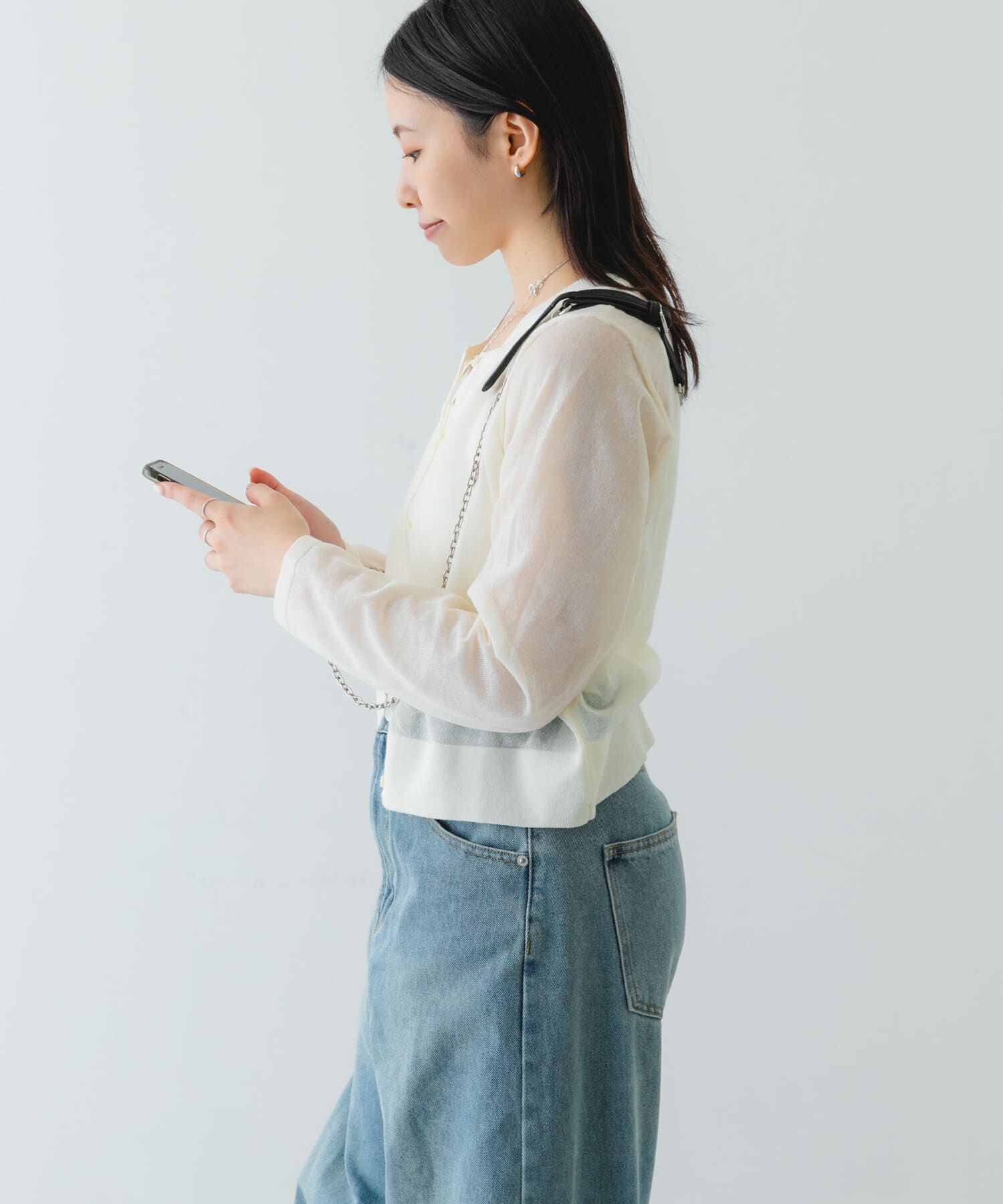 RODE SKO「『別注』BEAURE&times;RODESKO　レザーコンビモバイルストラップ」|モバイルケース|ブラック