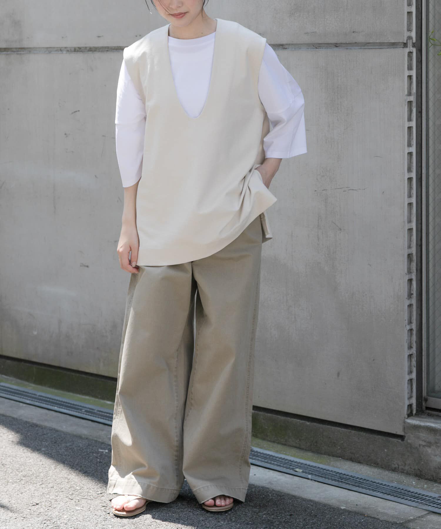 URBAN RESEARCH DOORS「FORK&SPOON　ジャガードUネックベスト」|ベスト・ジレ|