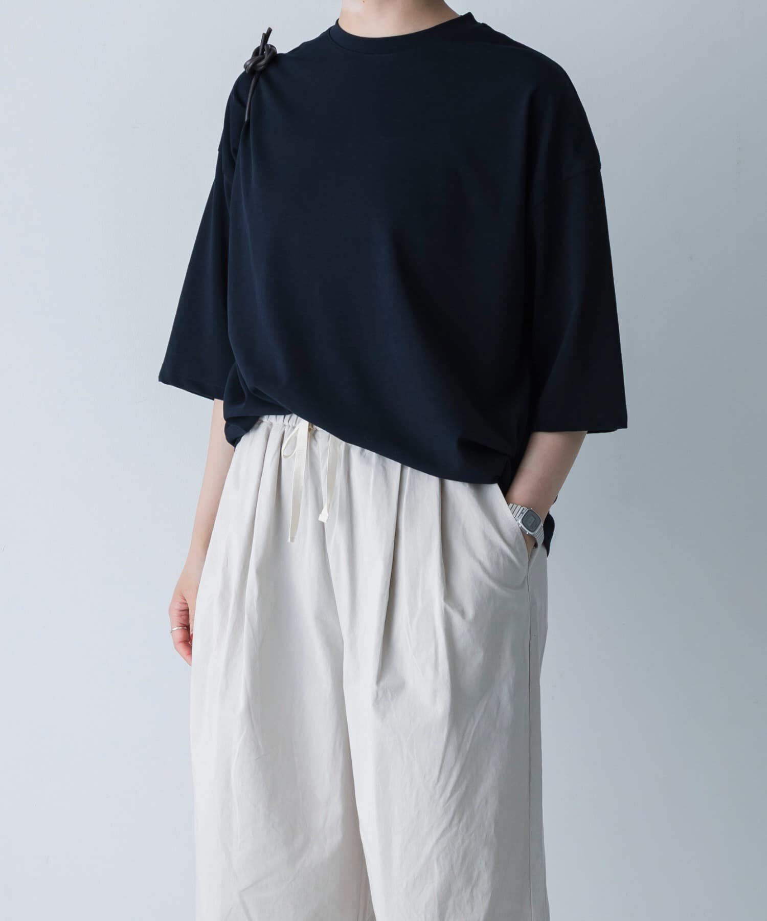 かぐれ「ワイドTシャツ」|Tシャツ・カットソー|ネイビー