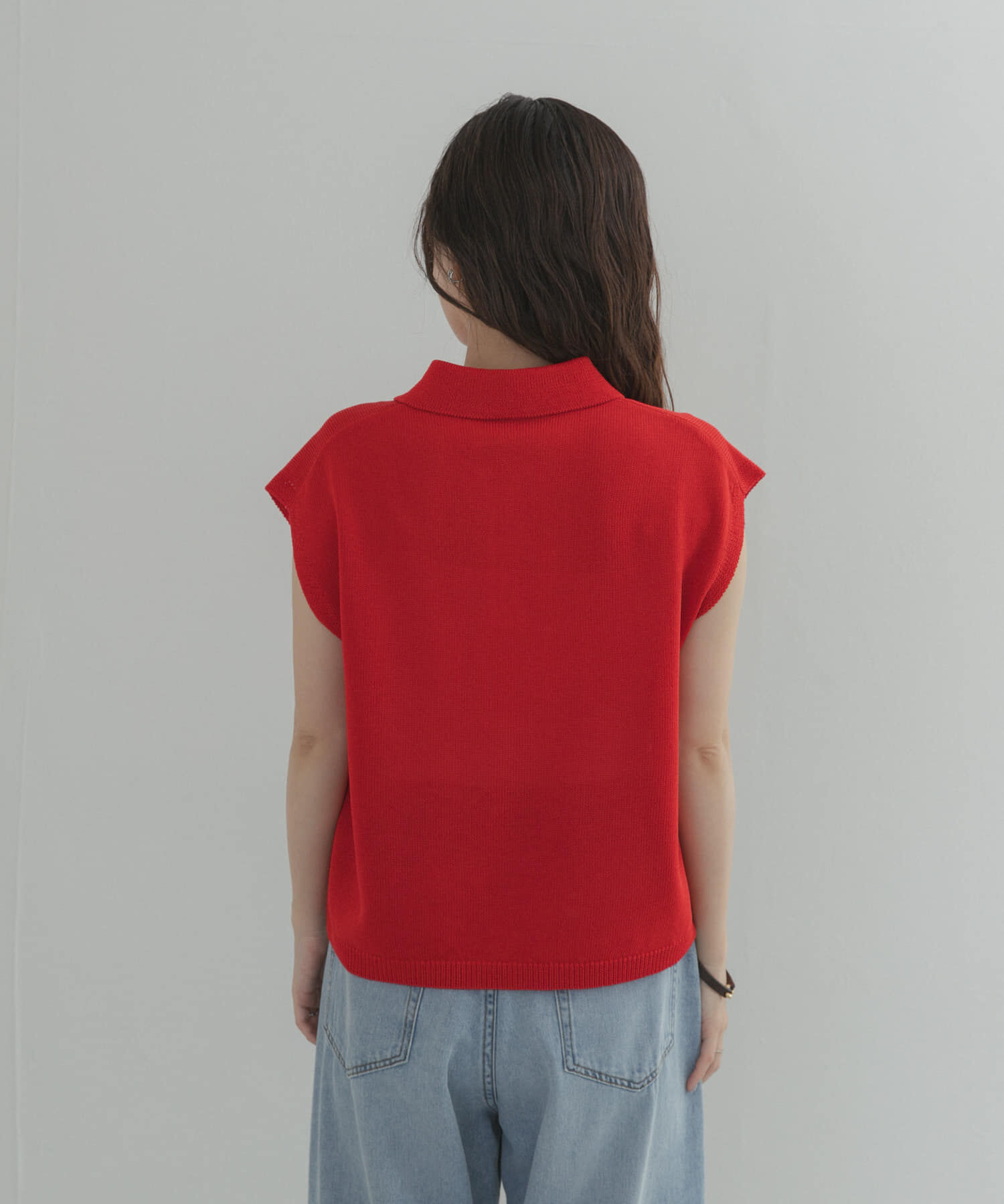 URBAN RESEARCH DOORS「『WEB限定』フレンチスリーブポロニット」|ニット・セーター|