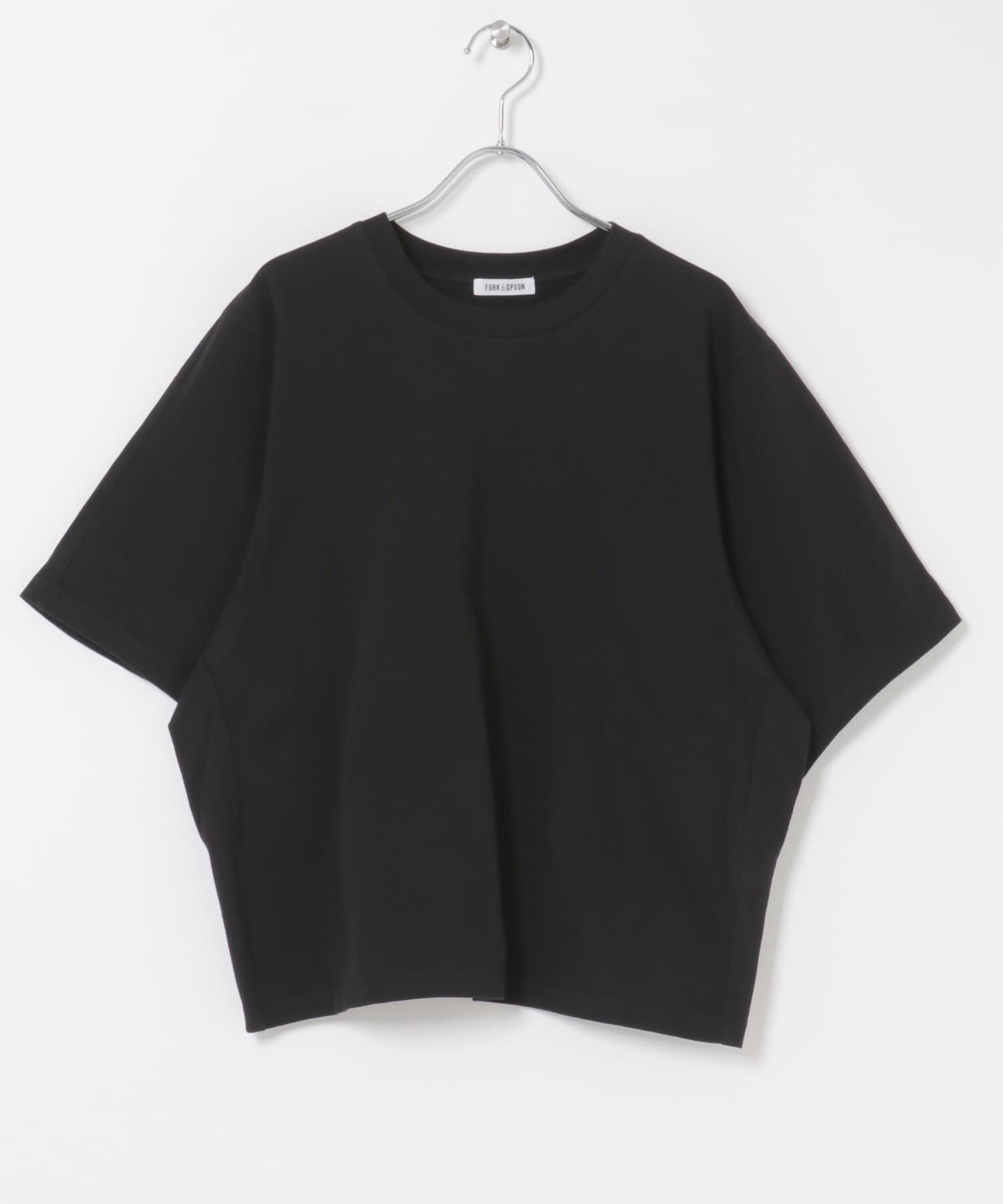 URBAN RESEARCH DOORS「FORK&SPOON　ソリッドスリーブTシャツ」|Tシャツ・カットソー|ブラック