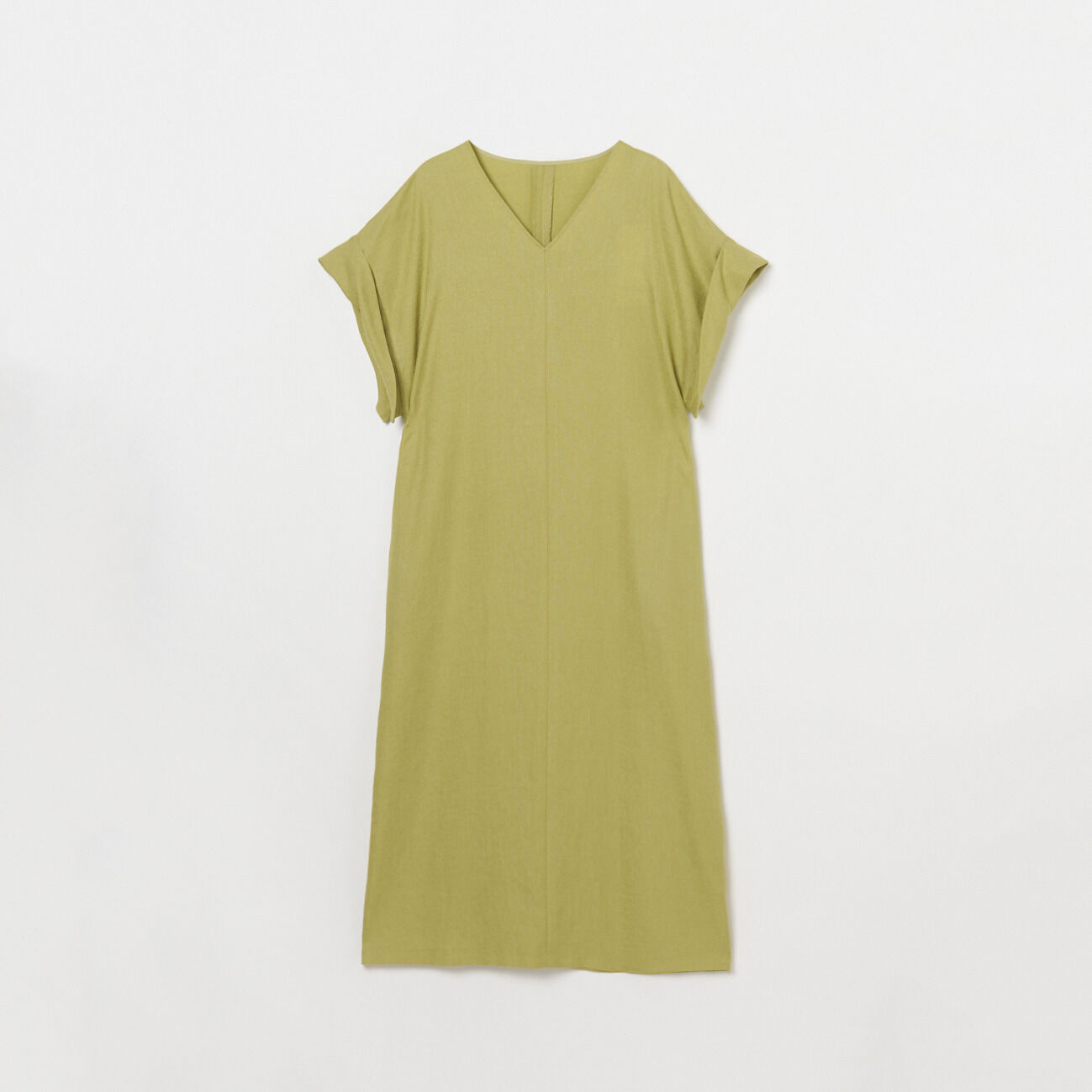 HELIOPOLE「HELIOPOLE FAUX LINEN V NECK DRESS」|ワンピース|グリーン系
