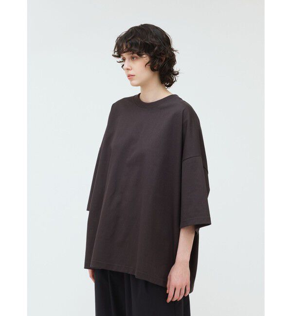 mizuiro ind「mizuiro ind クルーネックワイドチュニック」|Tシャツ・カットソー|