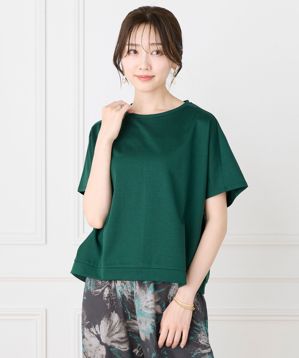 7-IDconcept.「《大きいサイズ》ドルマンスリーブプルオーバー《日本製》」|Tシャツ・カットソー|グリーン