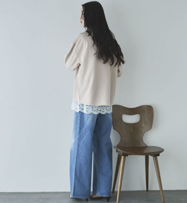 Doux archives「裾スカラップレースロンＴｅｅ」|Tシャツ・カットソー|