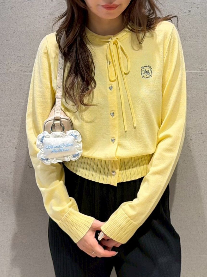 LILY BROWN「【LILY BROWN&times;Hearts2Hearts】エンブレム刺繍カーディガン」|カーディガン|YEL