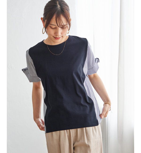 ikka「【接触冷感】異素材切り替えプルオーバー」|その他|