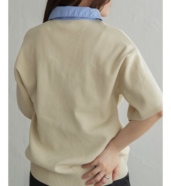 VENCE share style「シャツ襟 半袖ポロニット」|シャツ・ブラウス|