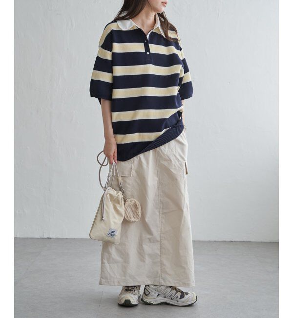 VENCE share style「シャツ襟 半袖ポロニット」|シャツ・ブラウス|