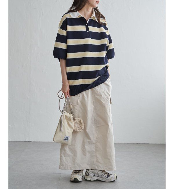 VENCE share style「シャツ襟 半袖ポロニット」|シャツ・ブラウス|