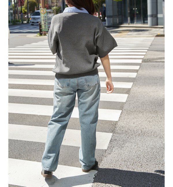 VENCE share style「シャツ襟 半袖ポロニット」|シャツ・ブラウス|