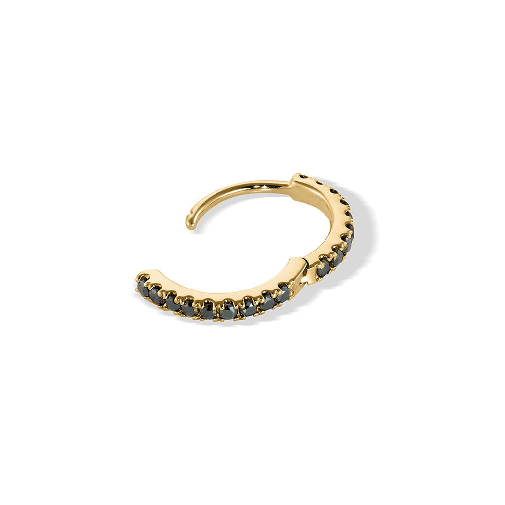 STAR JEWELRY「BLACK DIAMOND CLICK HOOP PIERCED EARRING(S)」|ピアス|