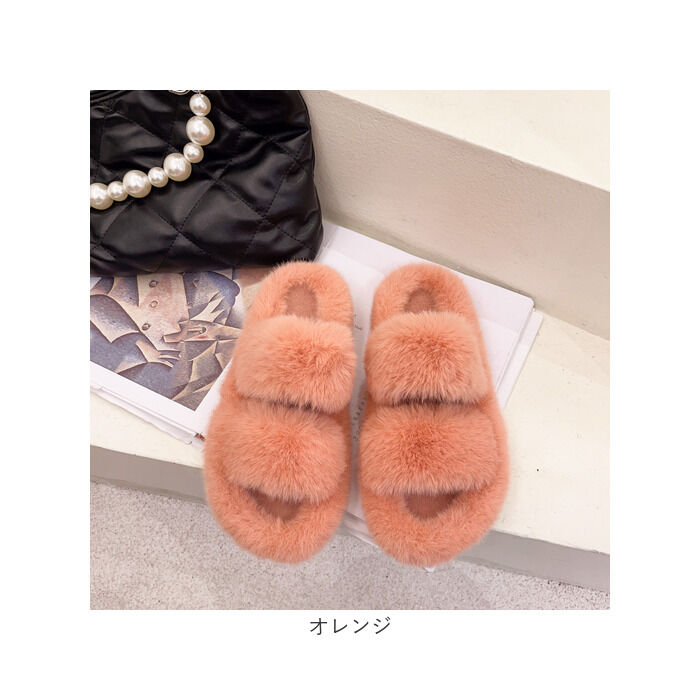 BACKYARD FAMILY「もこもこ スリッパ 通販 ルームシューズ ルームスリッパ ルームサンダル 前開きスリッパ 秋 冬用」|ルームシューズ|
