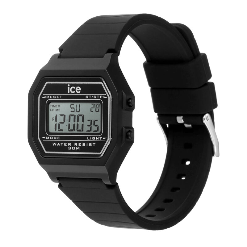 ICE-WATCH「〈ICE-WATCH(ｱｲｽｳｫｯﾁ)〉ICE digit retro ﾌﾞﾗｯｸ  Small」|腕時計|
