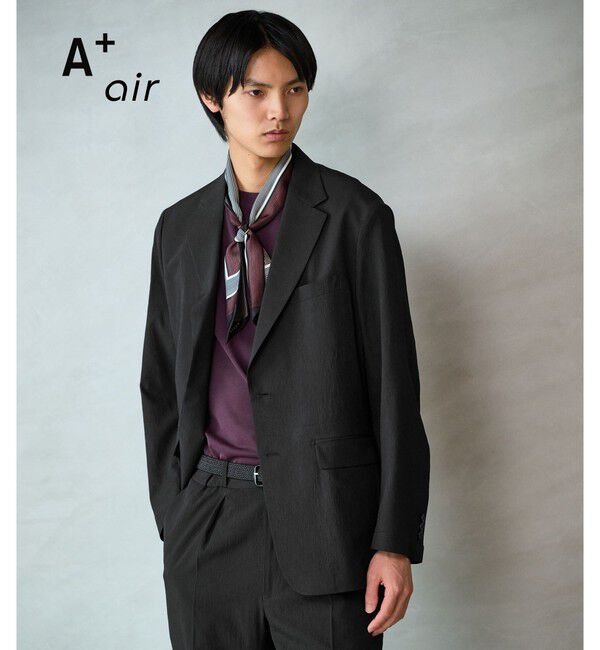 UNITED ARROWS green label relaxing「A+ air ポリエステル 空羽 2B リラックス セットアップジャケット -吸水速乾・通気性-」|テーラードジャケット|BLACK