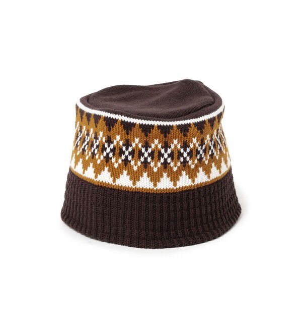 BEAMS「ダイア ジャカード ニット バケットハット」|キャップ・キャスケット|BROWN