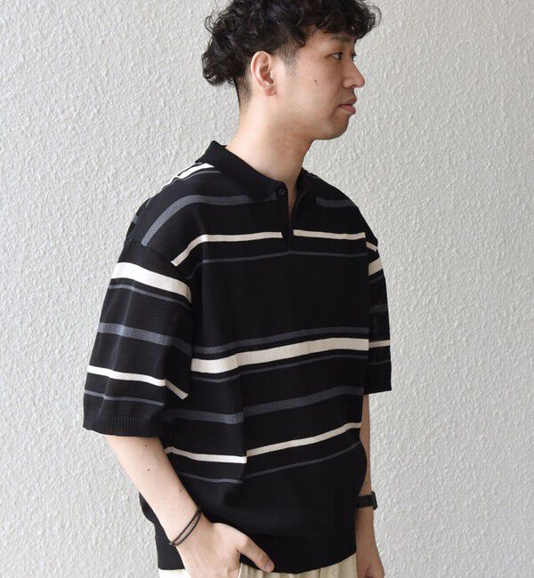 SHIPS any「SHIPS any:〈手洗い可能〉リネンミックス ハイゲージ ニット スキッパー ポロシャツ◇」|ポロシャツ|