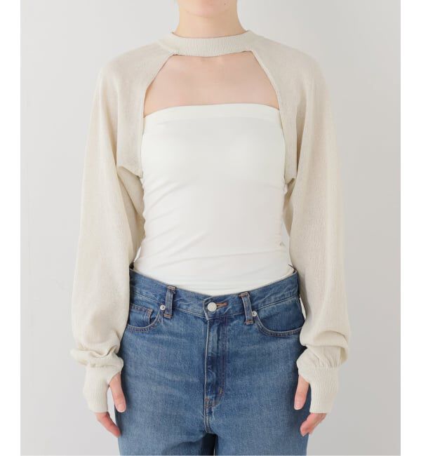 FRAMeWORK「JANE SMITH/ジェーンスミス 12G SLEEVE SHORT KNIT」|ニット・セーター|ベージュ