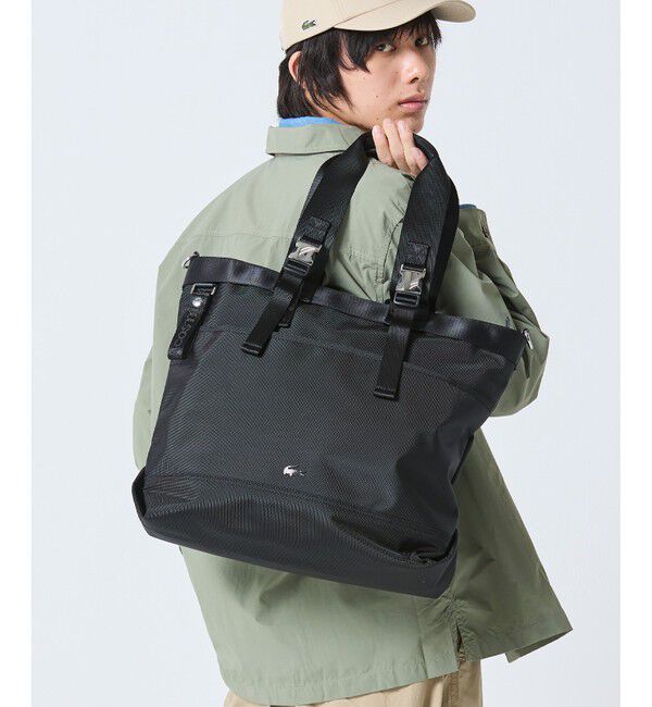 LACOSTE「コメ PCポケットラージトートバッグ」|トートバッグ|ブラック