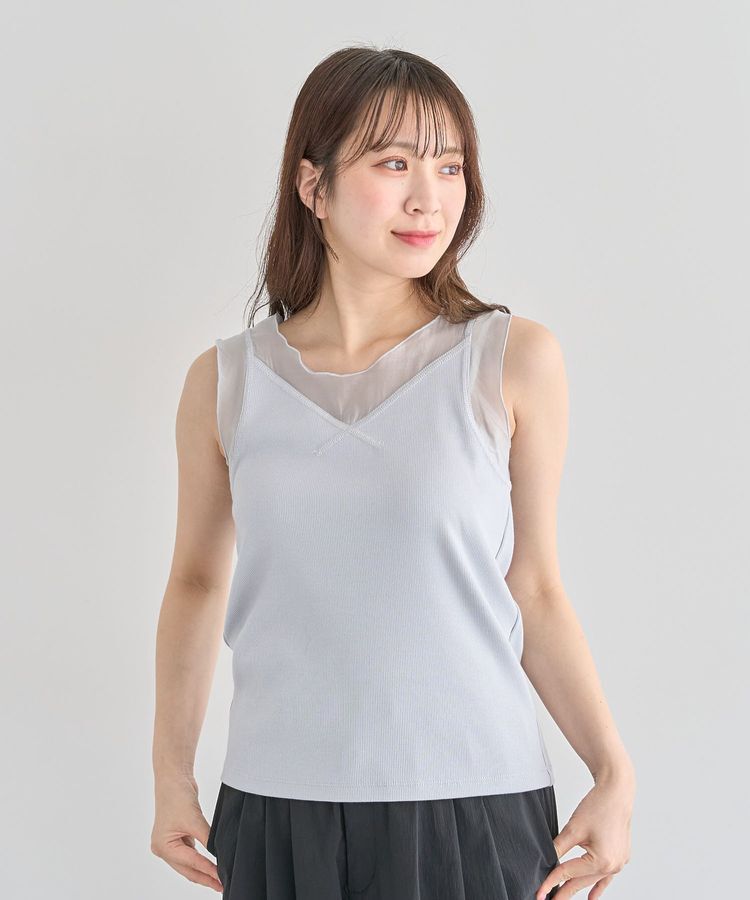 Green Parks「・SUGAR SPOON シアー切替タンクトップⅡ」|インナー|Light Gray