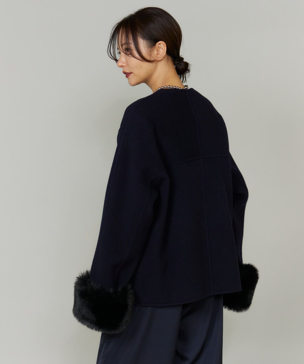 Le Souk「《45th限定企画》ファー付きクルーネックリバーコート」|その他|