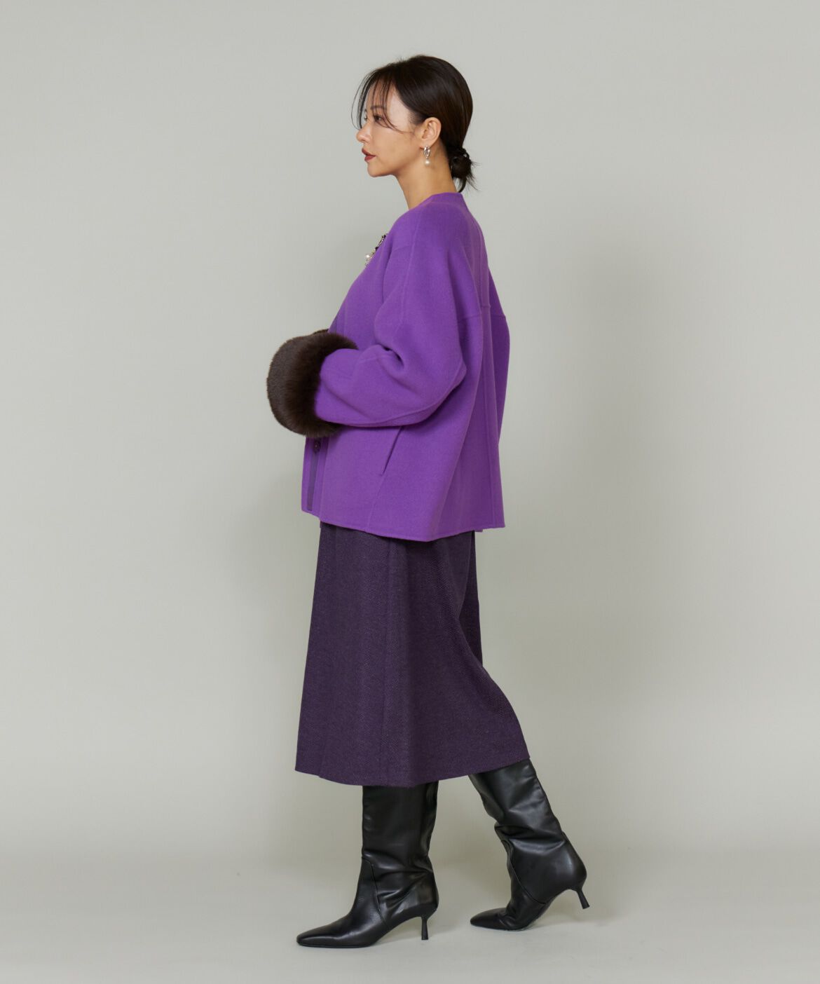 Le Souk「《45th限定企画》ファー付きクルーネックリバーコート」|その他|