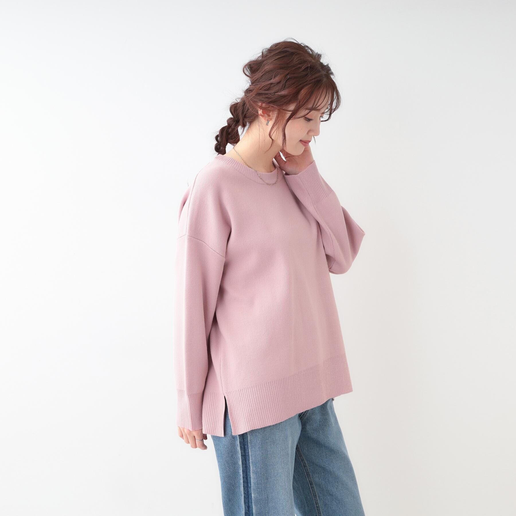 SHOO･LA･RUE「【S-LL/洗える】スウェットライク オーバーサイズニット」|ニット・セーター|