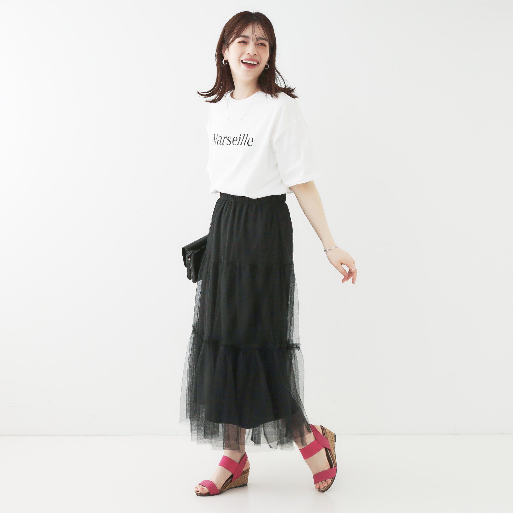 SHOO･LA･RUE「【選べる4柄】コットンプリントロゴTシャツ」|Tシャツ・カットソー|