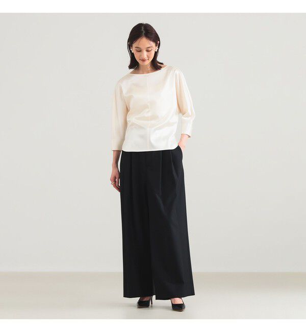 Demi-Luxe BEAMS 「トリアセ ポリエステル フラットサテン ブラウス」|シャツ・ブラウス|
