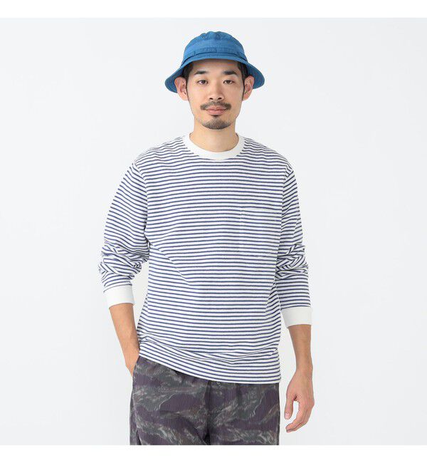 BEAMS PLUS「インレイ ストライプ ポケット Tシャツ」|Tシャツ・カットソー|