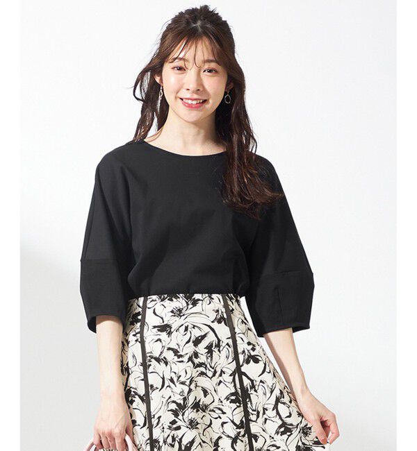 ANY SIS「【撥水・汗ジミ防止・UVケア・洗える】クロップド Tシャツ」|Tシャツ・カットソー|ブラック