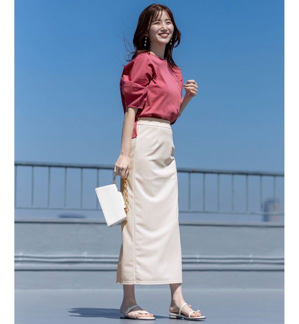 ANY SIS「【撥水・汗ジミ防止・UVケア・洗える】クロップド Tシャツ」|Tシャツ・カットソー|