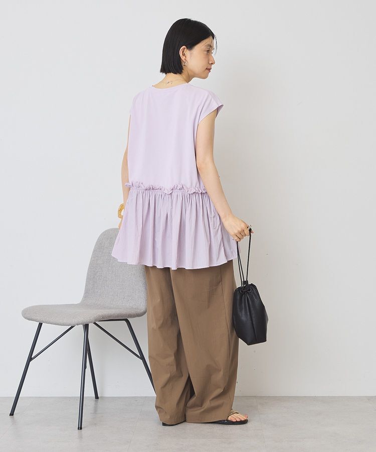 AMERICAN HOLIC「【汗染み防止】異素材ペプラムプルオーバー」|Tシャツ・カットソー|