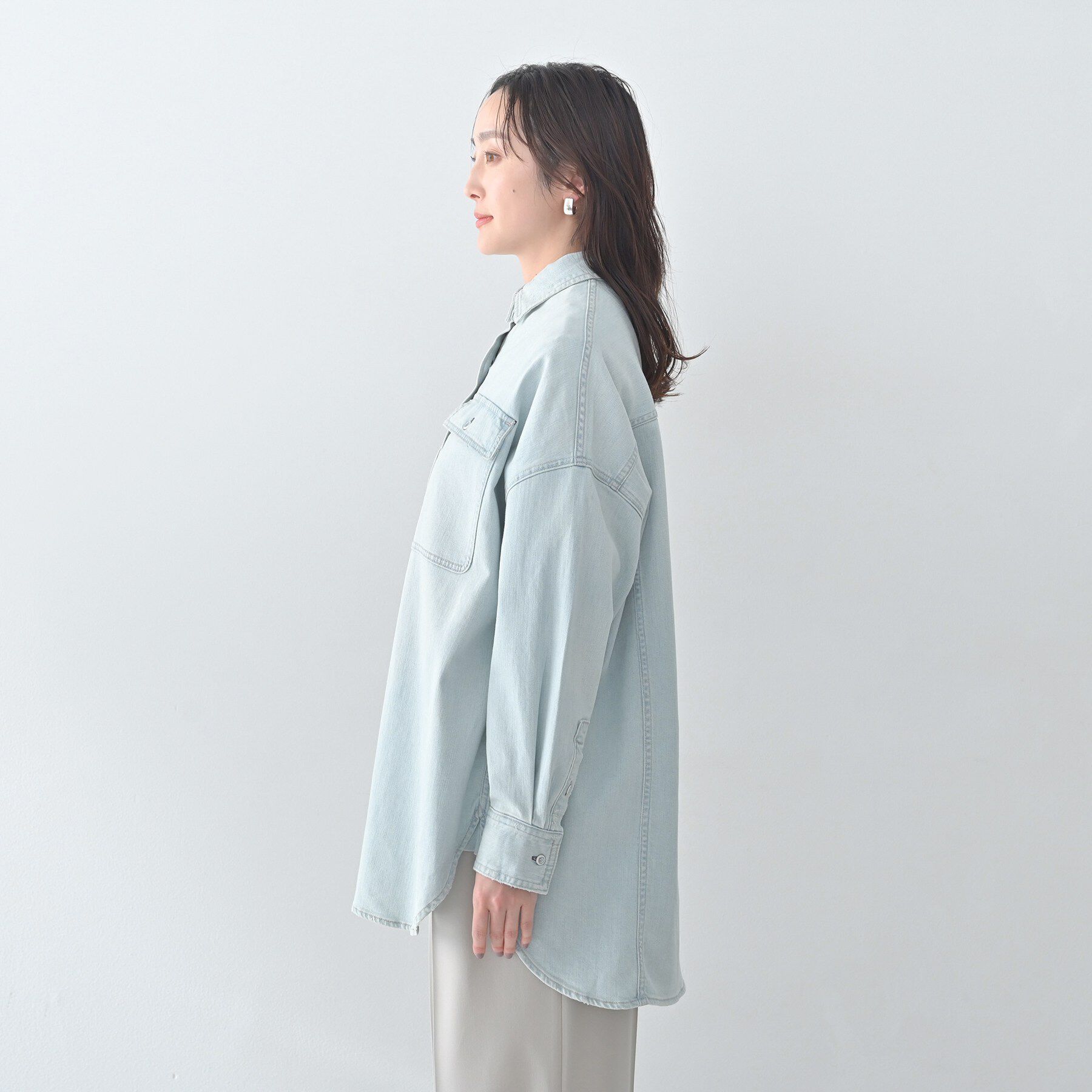 UNTITLED「【Healthy DENIM】Almond（アーモンド）ビッグシャツ」|シャツ・ブラウス|