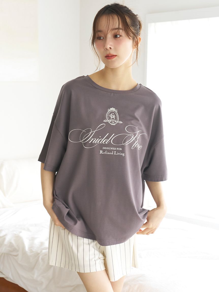 SNIDEL HOME「【ICEDFABRIC+R】エンブレムTシャツセットアップ」|ルームウェア|