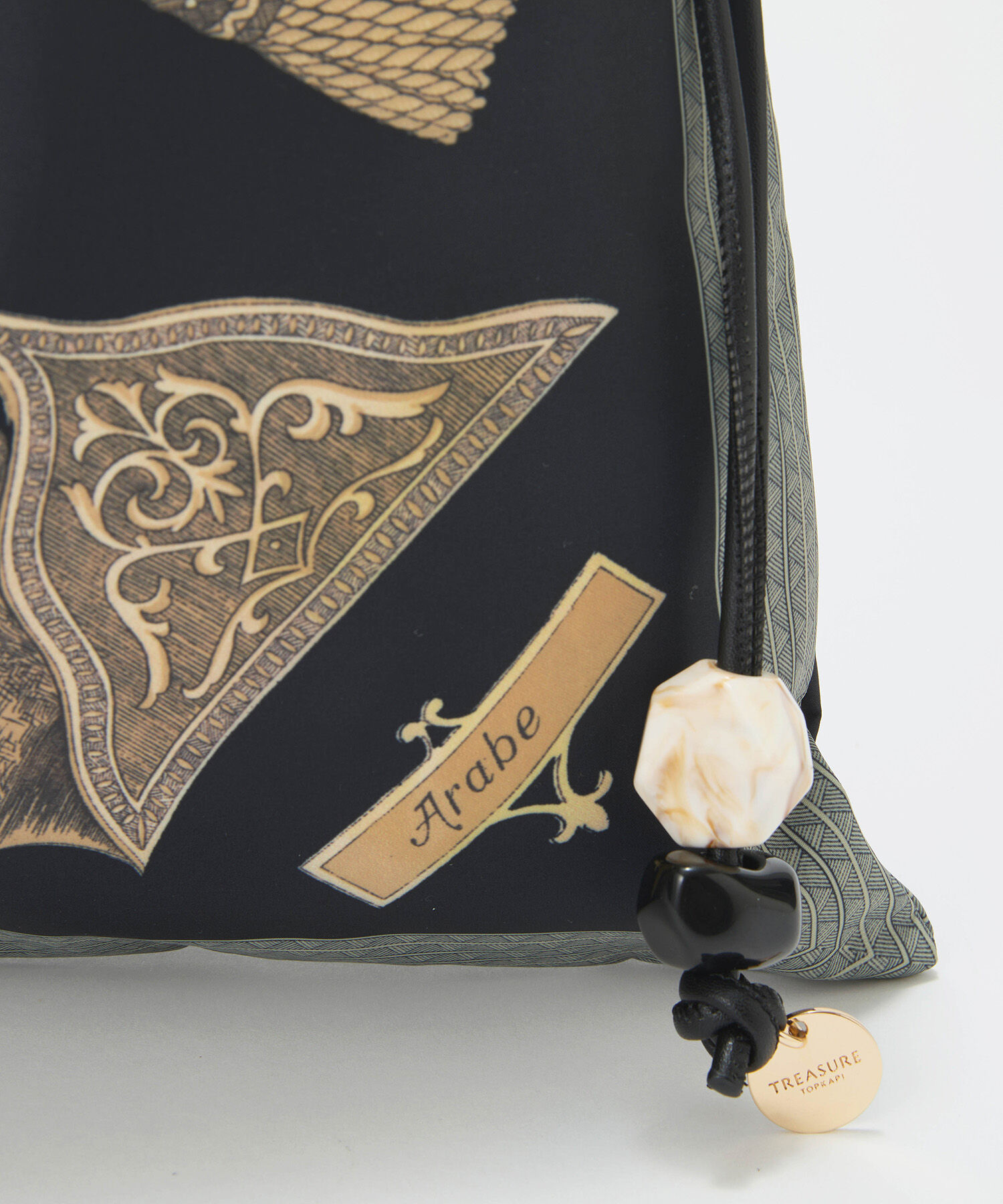TOPKAPI TREASURE「【TREASURE TOPKAPI】【アップデート】マイルドサテン スカーフ柄 巾着 ショルダートートバッグ」|ショルダー・メッセンジャー|