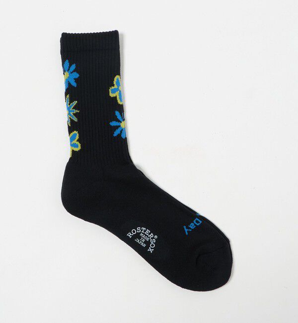 UNITED ARROWS green label relaxing「【別注】＜ROSTER SOX＞GLR フラワー ソックス」|ソックス|BLACK