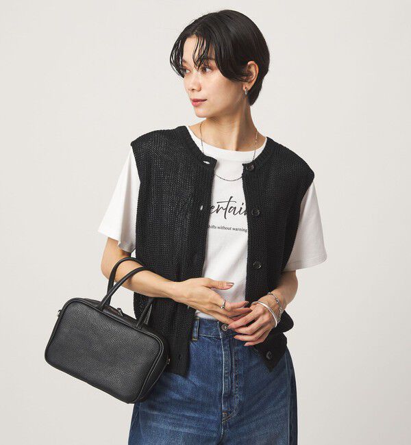 UNITED ARROWS green label relaxing「ニット ボタン ベスト」|ベスト・ジレ|BLACK