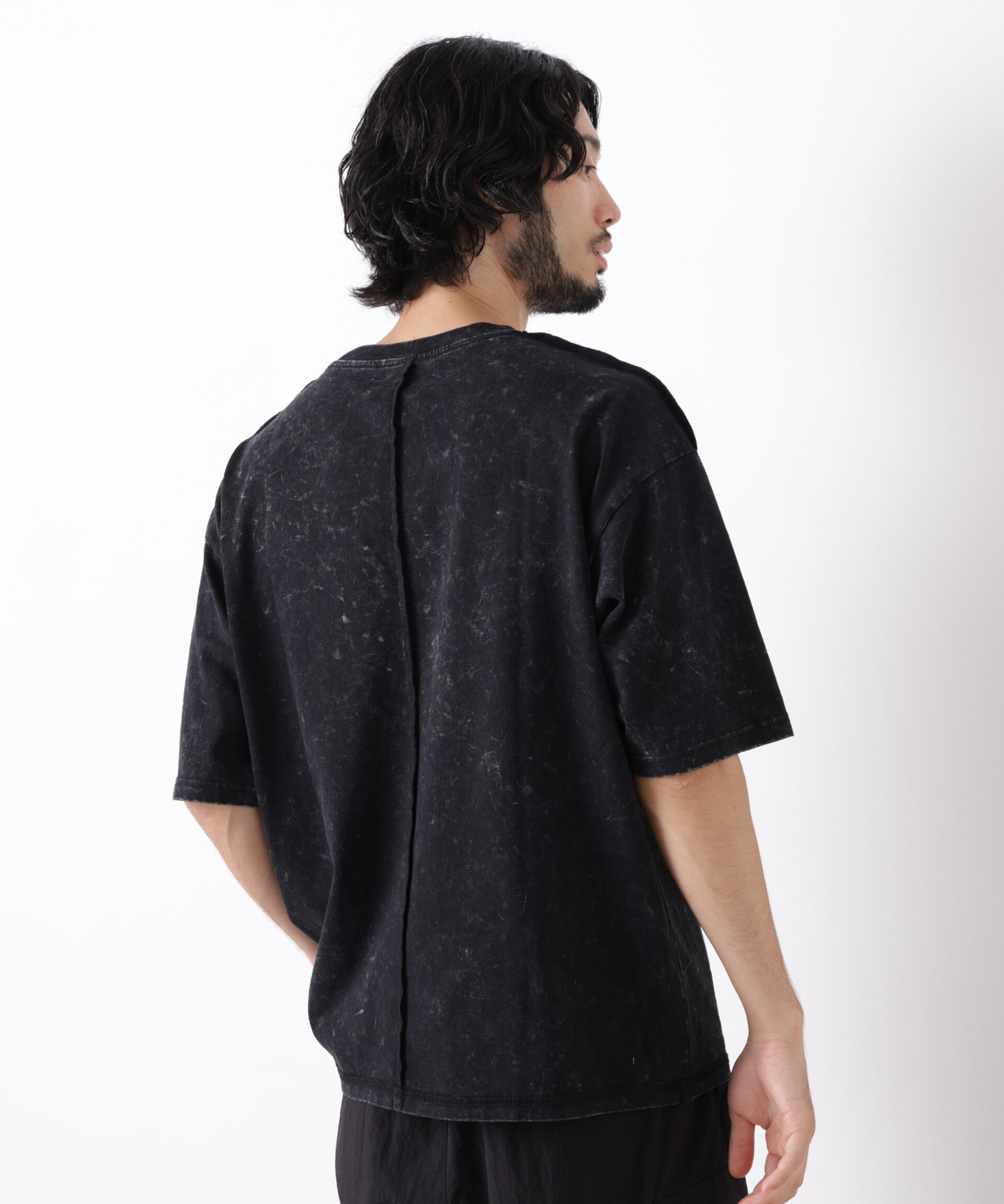 NANO universe「ワンポイントピグメントTシャツ 半袖」|Tシャツ・カットソー|