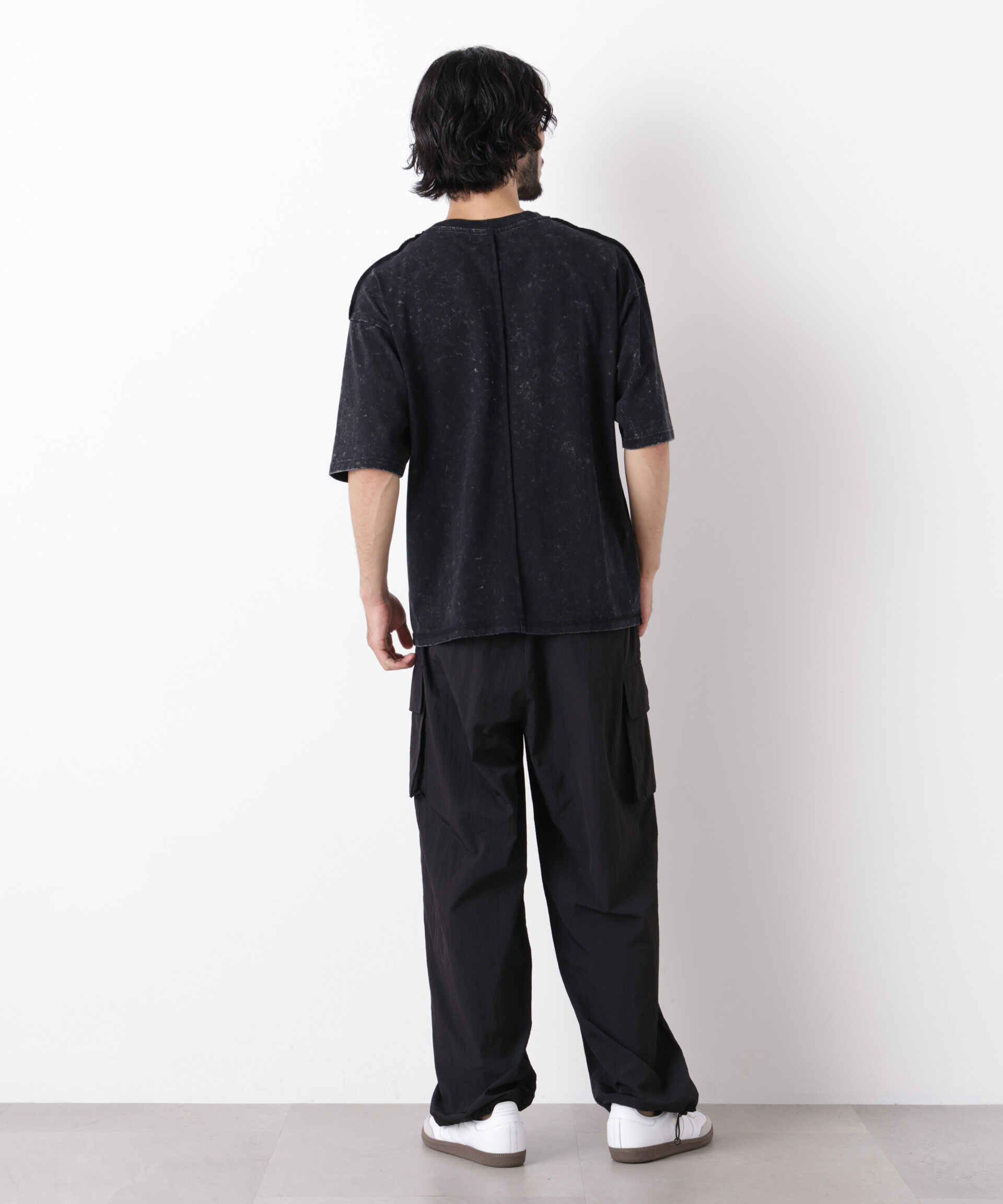 NANO universe「ワンポイントピグメントTシャツ 半袖」|Tシャツ・カットソー|