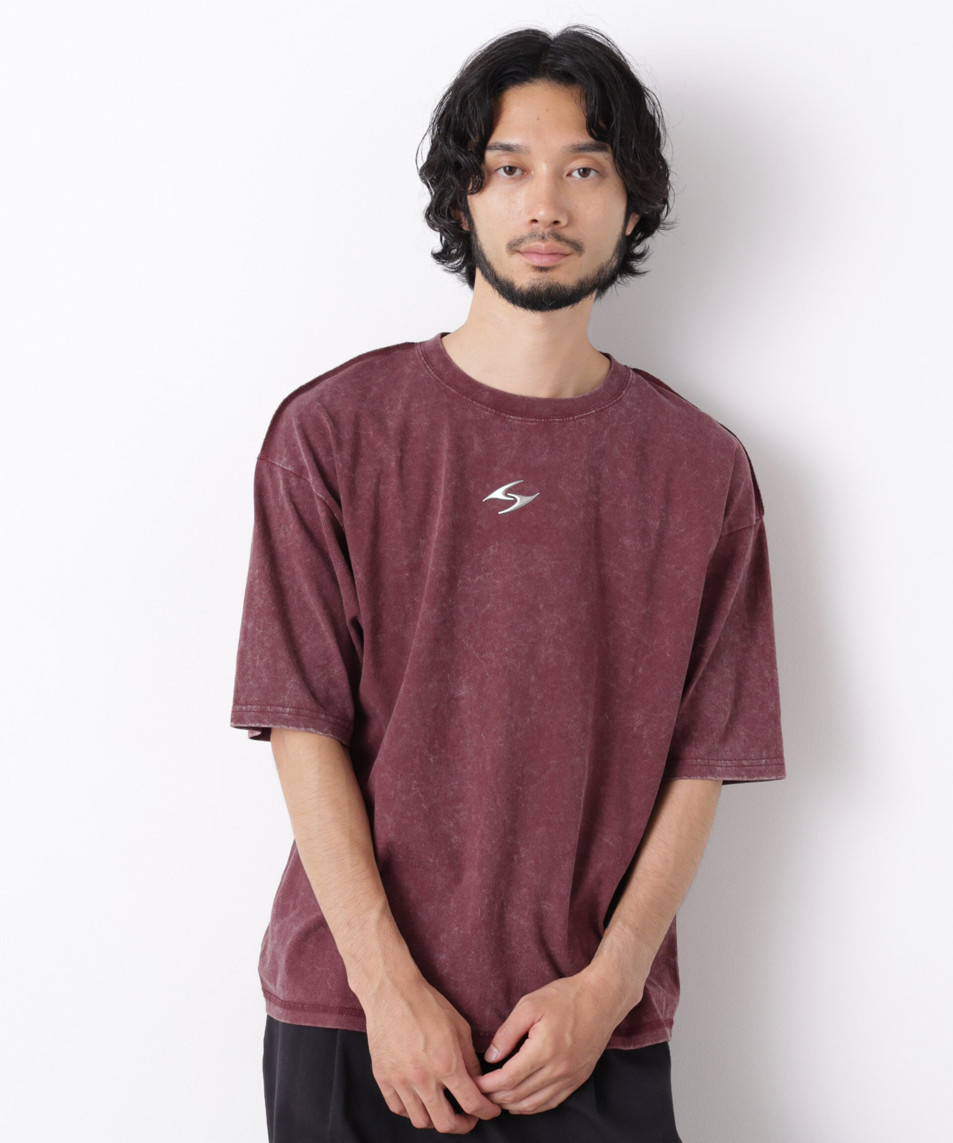 NANO universe「ワンポイントピグメントTシャツ 半袖」|Tシャツ・カットソー|