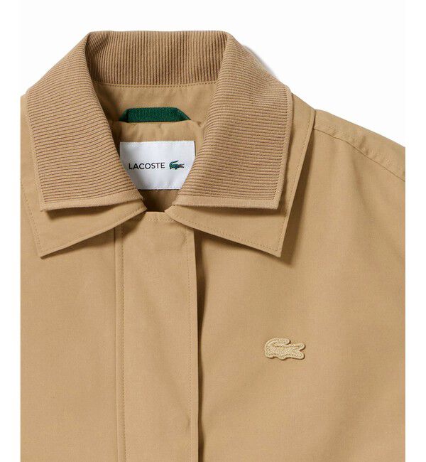 LACOSTE「インパーテッドプリーツ ダブルカラーロングスプリングコート」|ステンカラーコート|