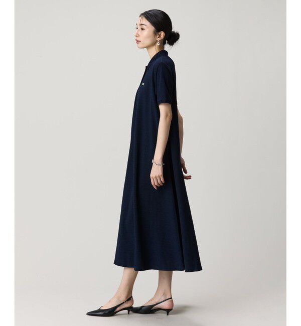 LACOSTE「インディゴ鹿の子ポロドレス / フレアワンピース」|ワンピース|