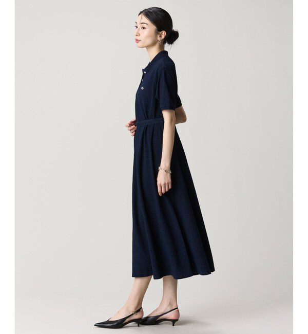 LACOSTE「インディゴ鹿の子ポロドレス / フレアワンピース」|ワンピース|
