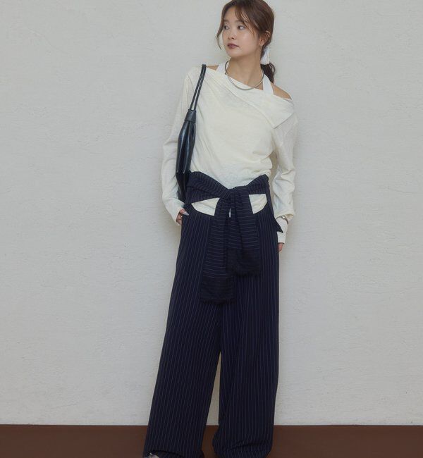  「折り返しオフショルロンT」|Tシャツ・カットソー|