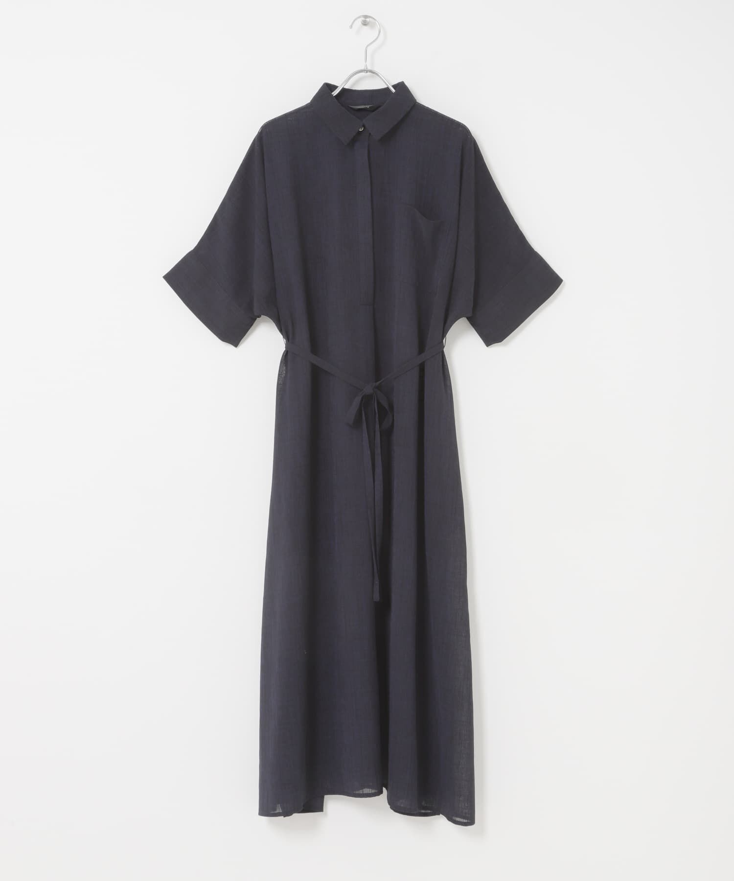 URBAN RESEARCH ROSSO「セミシアー5分袖シャツワンピース」|ワンピース|
